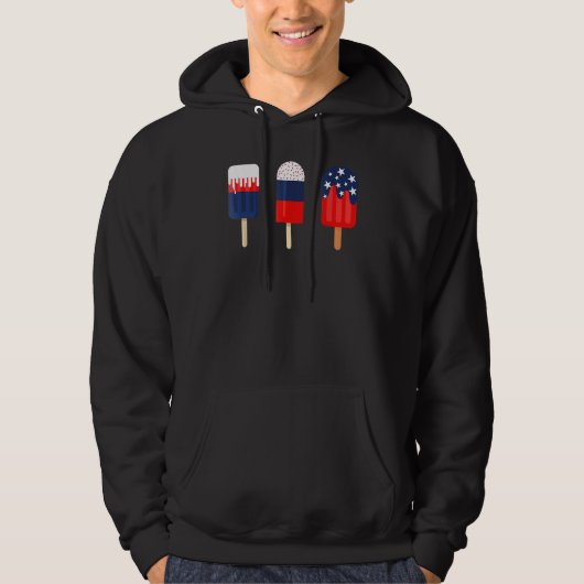 Patriottisch voor vrouwen 4 juli Vrouwen Popsicle  Hoodie (Voorkant)