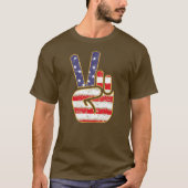 Patriottisch vredesgebaar met symbool Amerikanen T-shirt (Voorkant)