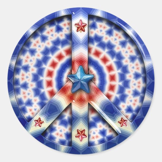 Patriottisch vredessymbool ronde sticker (Voorkant)