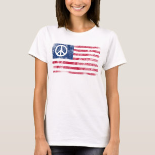 Patriottisch vredessymbool voor de Amerikaanse vla T-shirt