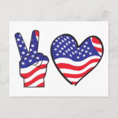 Patriottisch vredesteken en hart briefkaart (Voorkant)