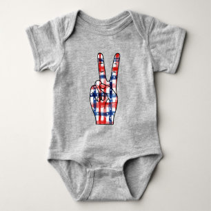 Patriottisch Vredesteken Hand Abstract VS Vlag Pat Romper