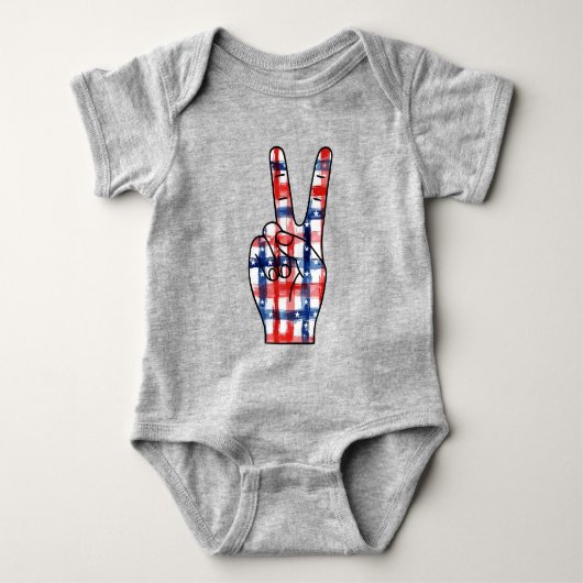 Patriottisch Vredesteken Hand Abstract VS Vlag Pat Romper (Voorkant)