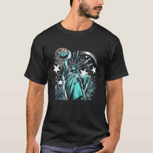 Patriottisch Vrijheidsbeeld Basketballer 4e T-shirt
