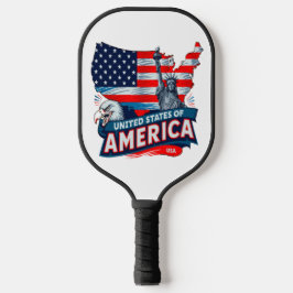Patriottisch Vrijheidsbeeld Design voor de VS Pickleball Paddle