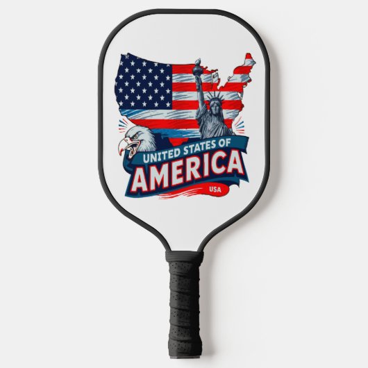 Patriottisch Vrijheidsbeeld Design voor de VS Pickleball Paddle (Voorkant)