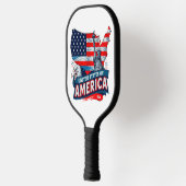 Patriottisch Vrijheidsbeeld Design voor de VS Pickleball Paddle (Links)