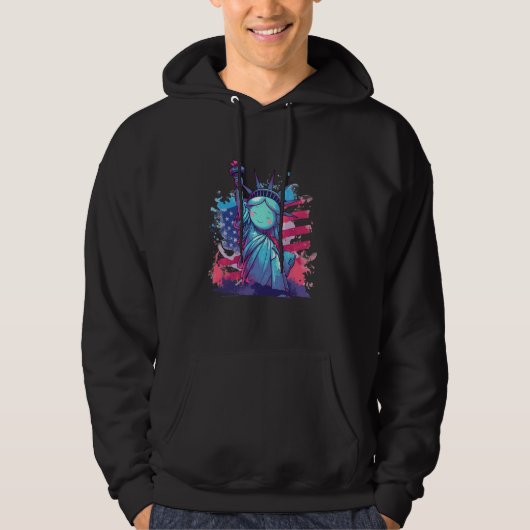 Patriottisch Vrijheidsbeeld Kunst Hoodie (Voorkant)