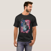 Patriottisch Vrijheidsbeeld met Vuurwerk 4e van T-shirt (Voorkant volledig)