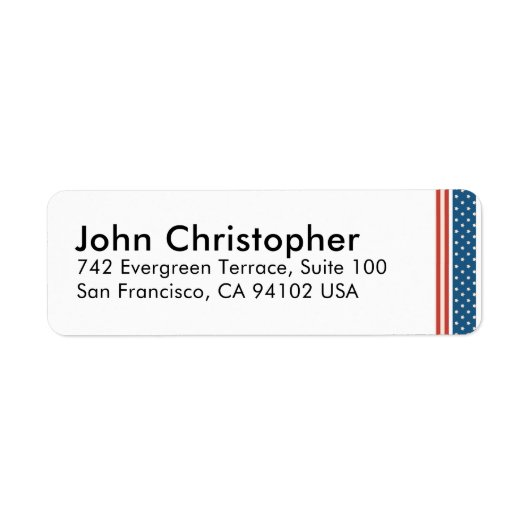 Patriottisch vrolijk 4 juli viering ontwerp etiket (Voorkant)