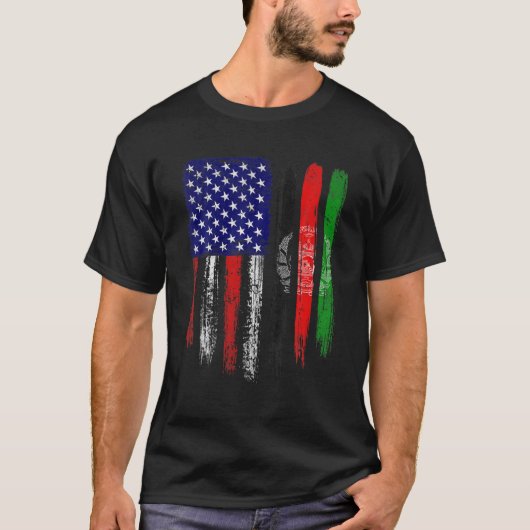  patriottisch VS Afghanistan vlag verhit T-shirt (Voorkant)