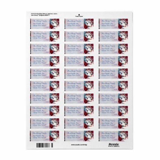 Patriottisch VS Vrijheidsbeeld Vlag Label (Full Sheet)