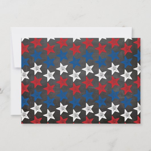 Patriottisch vuurwerk 4 juli Rustic BBQ Party Kaart (Achterkant)