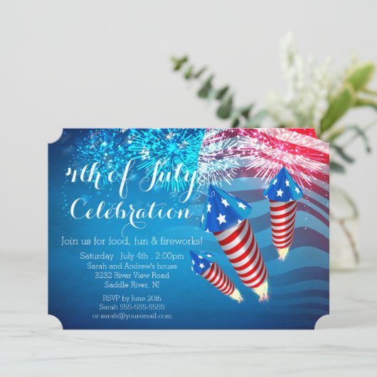 Patriottisch vuurwerk 4de van de Partij van de Jul Kaart (Staand voorkant)