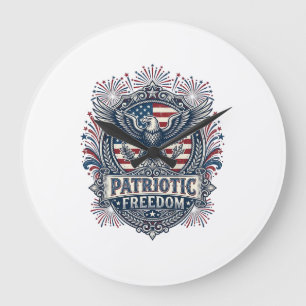 Patriottisch Vuurwerk Festival Vector Grafische T- Grote Klok