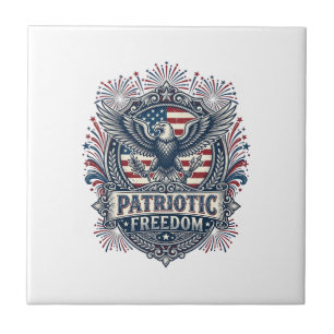 Patriottisch Vuurwerk Festival Vector Grafische T- Tegeltje