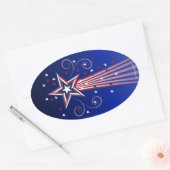Patriottisch vuurwerk grote ovale stickers (Envelop)