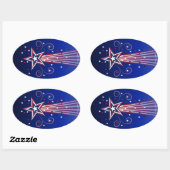Patriottisch vuurwerk grote ovale stickers (Vel)