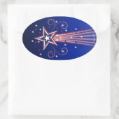 Patriottisch vuurwerk grote ovale stickers (Tas)