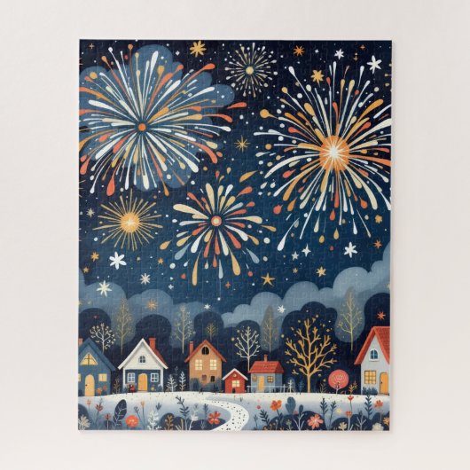 Patriottisch Vuurwerk Kunstpuzzel Legpuzzel (Verticaal)