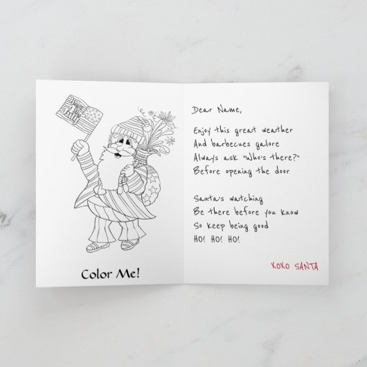 Patriottisch vuurwerk op 4 juli kaart (Binnen)