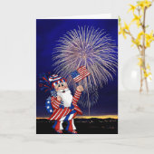 Patriottisch vuurwerk op 4 juli kaart (Gele Bloem)