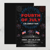 Patriottisch vuurwerk op 4 juli kaart (Voorkant / Achterkant)