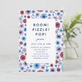 Patriottisch vuurwerk op 4 juli Uitnodiging Post P (Staand voorkant)