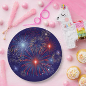 Patriottisch vuurwerk papieren bordje (Feest)