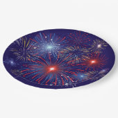 Patriottisch vuurwerk papieren bordje (Gekanteld)