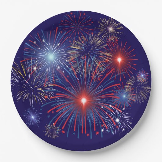 Patriottisch vuurwerk papieren bordje (Voorkant)