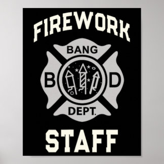 Patriottisch vuurwerk personeel 4th of July Crew S Poster