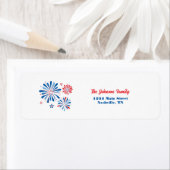 Patriottisch vuurwerk retouradreslabel etiket (Insitu)