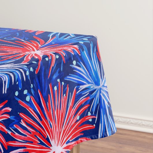 Patriottisch Vuurwerk / Rood Wit Blauwe Feest Tafelkleed (Voorbeeld)