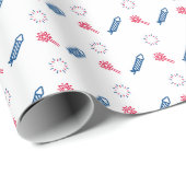 Patriottisch vuurwerk Roodboekje Rood Blauw Cadeaupapier (Rol Hoek)