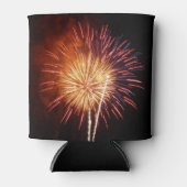 Patriottisch vuurwerk van rood, wit en blauw blikjeskoeler (Voorkant)