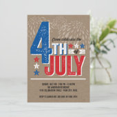 Patriottisch vuurwerk Vierde juli Partij nodigt ui Kaart (Staand voorkant)