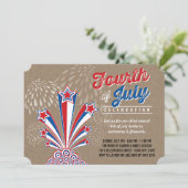 Patriottisch vuurwerk Vierde juli Partij nodigt ui Kaart (Staand voorkant)