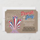 Patriottisch vuurwerk Vierde juli Partij nodigt ui Kaart (Voorkant)