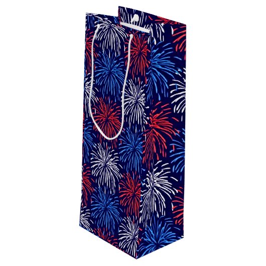 Patriottisch vuurwerk wijn cadeautas (Achterkant Gekanteld)