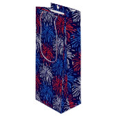 Patriottisch vuurwerk wijn cadeautas (Voorkant Gekanteld)