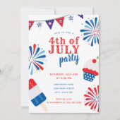 Patriottisch vuurwerkfeest op 4 juli kaart (Voorkant)