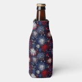Patriottisch vuurwerkspektakel flesjeskoeler (Fles Voorkant)