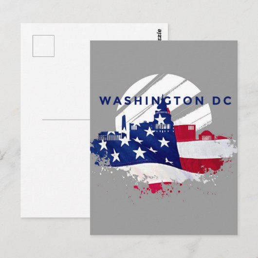 Patriottisch Washington DC Briefkaart (Voorkant / Achterkant)