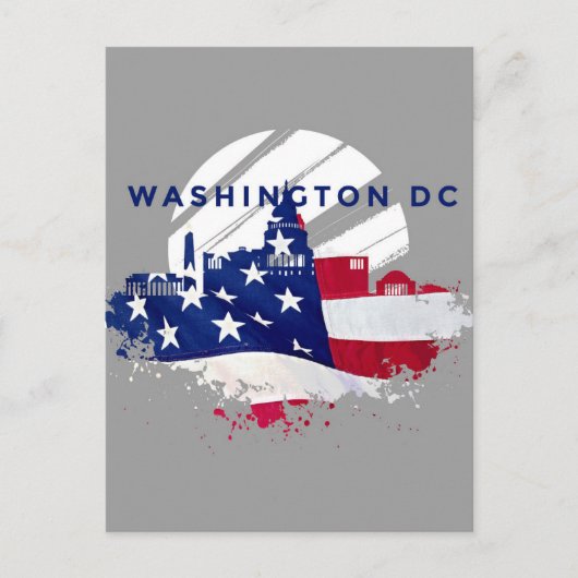 Patriottisch Washington DC Briefkaart (Voorkant)