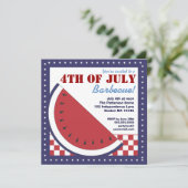 Patriottisch Watermelon 4 juli Barbecue Kaart (Staand voorkant)
