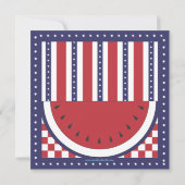 Patriottisch Watermelon 4 juli Barbecue Kaart (Achterkant)