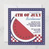 Patriottisch Watermelon 4 juli Barbecue Kaart (Voorkant)