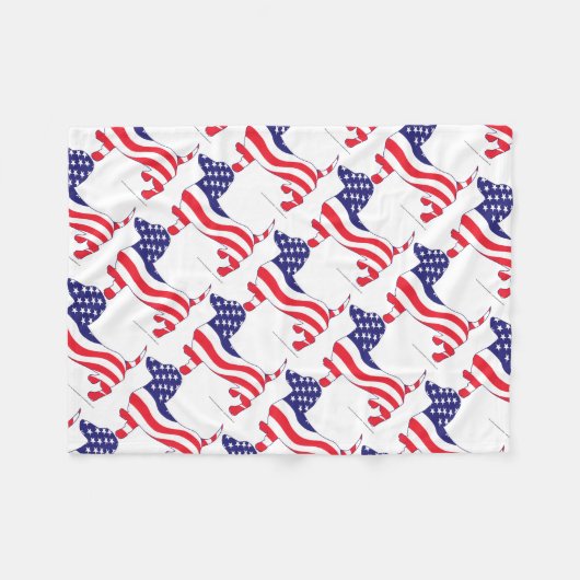 Patriottisch-Weiner Fleece Deken (Voorkant (Horizontaal))