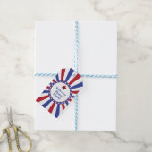 Patriottisch Welkom Home Rood Wit en Blauw Cadeaulabel (Met Touw)